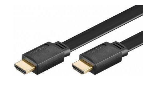 Cordon HDMI Plat 1.4 - Contact Or - M/M - AWG28 - Noir - 10m