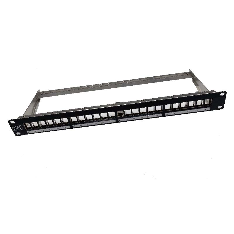HSD - Panneau RJ45 24 ports pour connecteurs FTP&UTP +support arrière