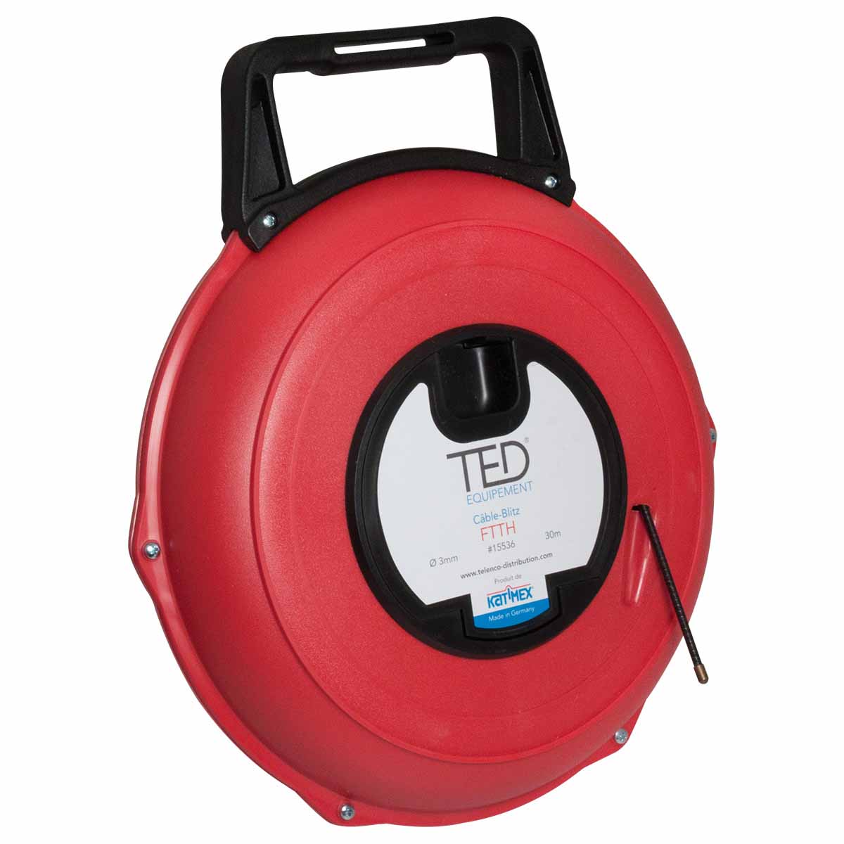 Aiguille de tirage Cableblitz spéciale FTTH Ø3mm Lg 30m + accessoires