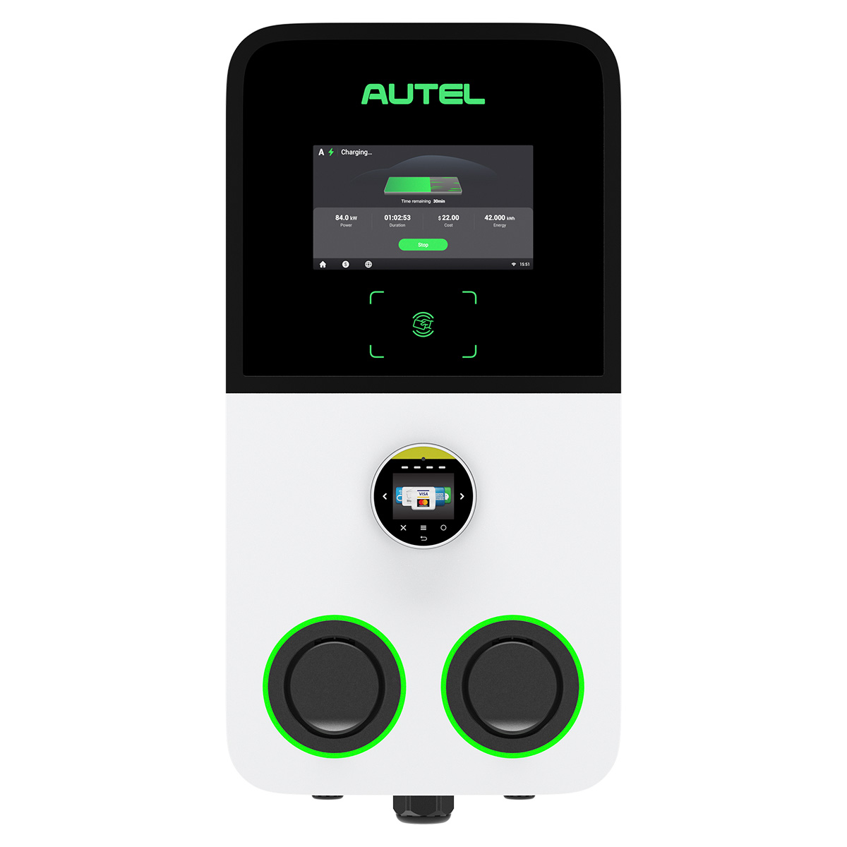 Borne de recharge 4G AUTEL AC ULTRA 2*22KW+écra +compteur/certif. MID