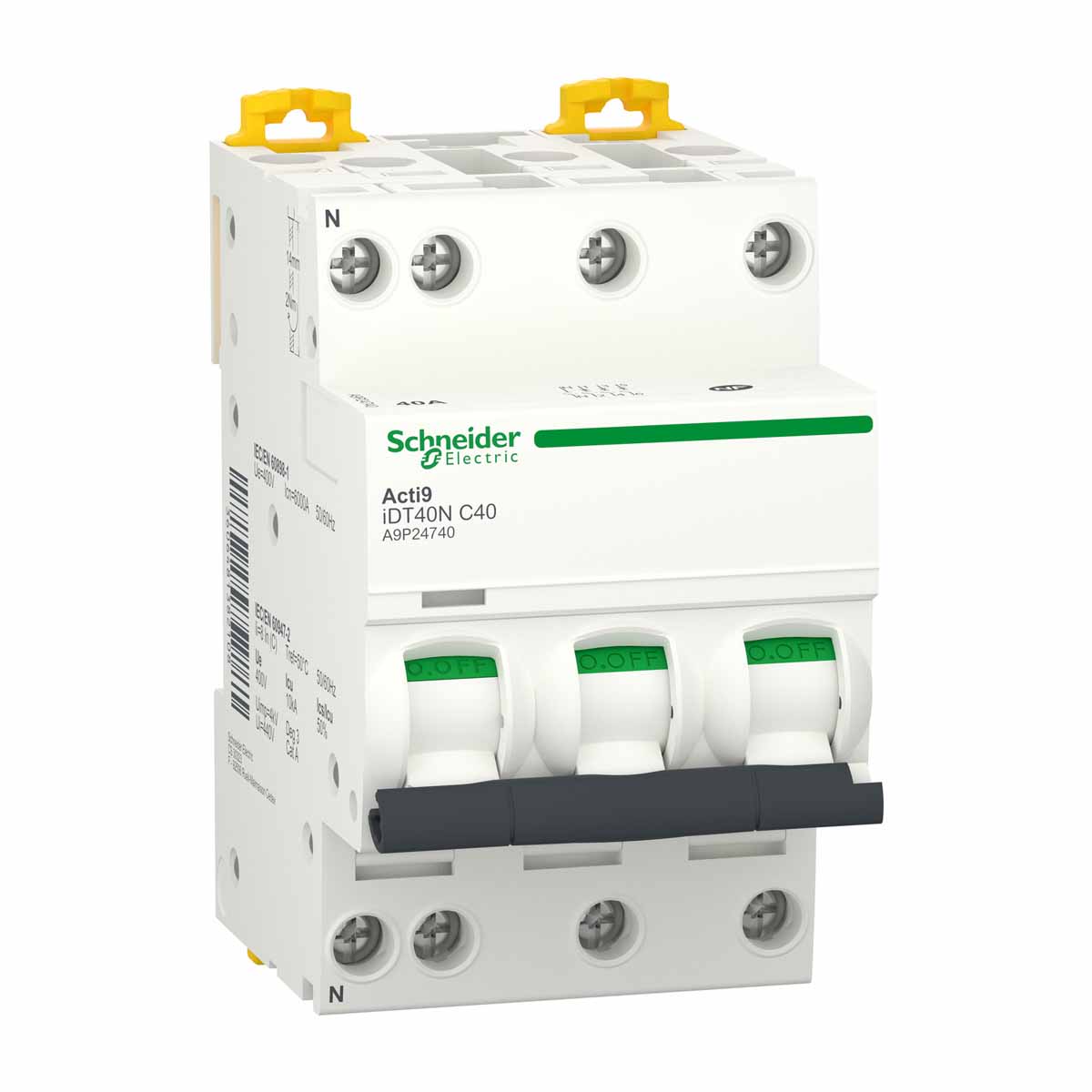 Disjoncteur 40A 10kA 3P+N - Courbe C