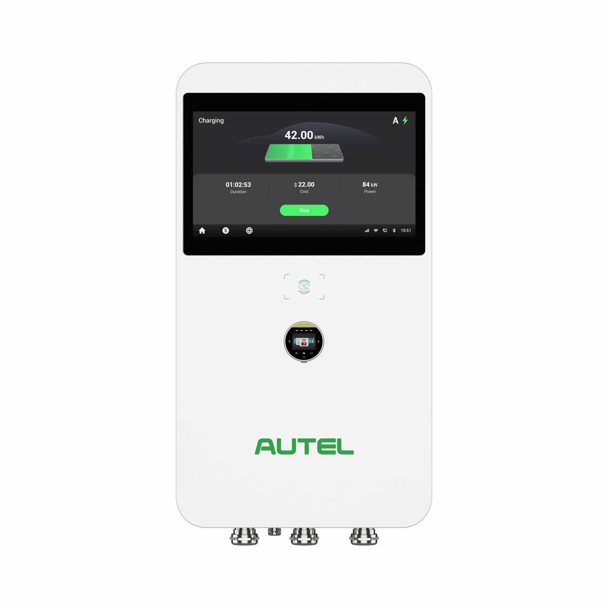 Borne de recharge AUTEL DC Compact_47kW MID 2 pistolets 5.5m - 150A