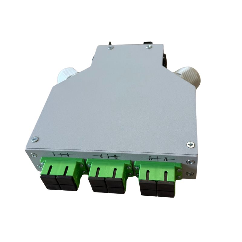 HSD - Boitier optique Rail DIN 6T SC Dx OS2 équipé 6T SCAPC Dx & 12P