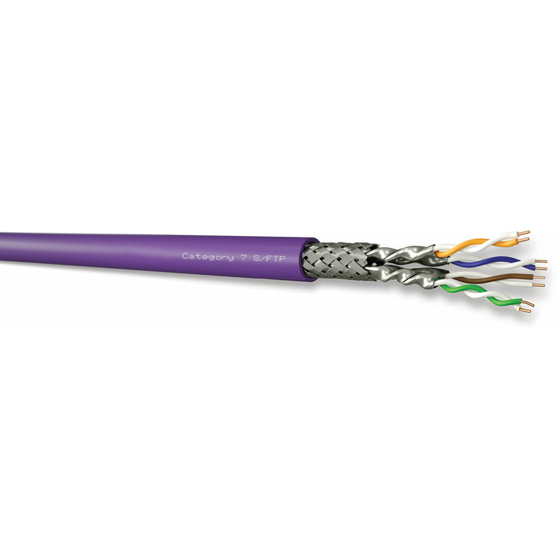 HsD - Câble monobrin - Cat7 S/FTP - 4 paires LSZH Dca violet 500m NPR