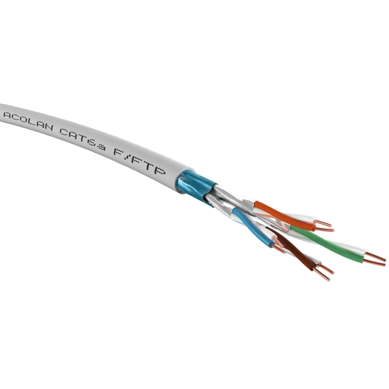 ACOME - Câble monobrin - Cat6A F/FTP - 4 paires LSOH Ivoire 500m