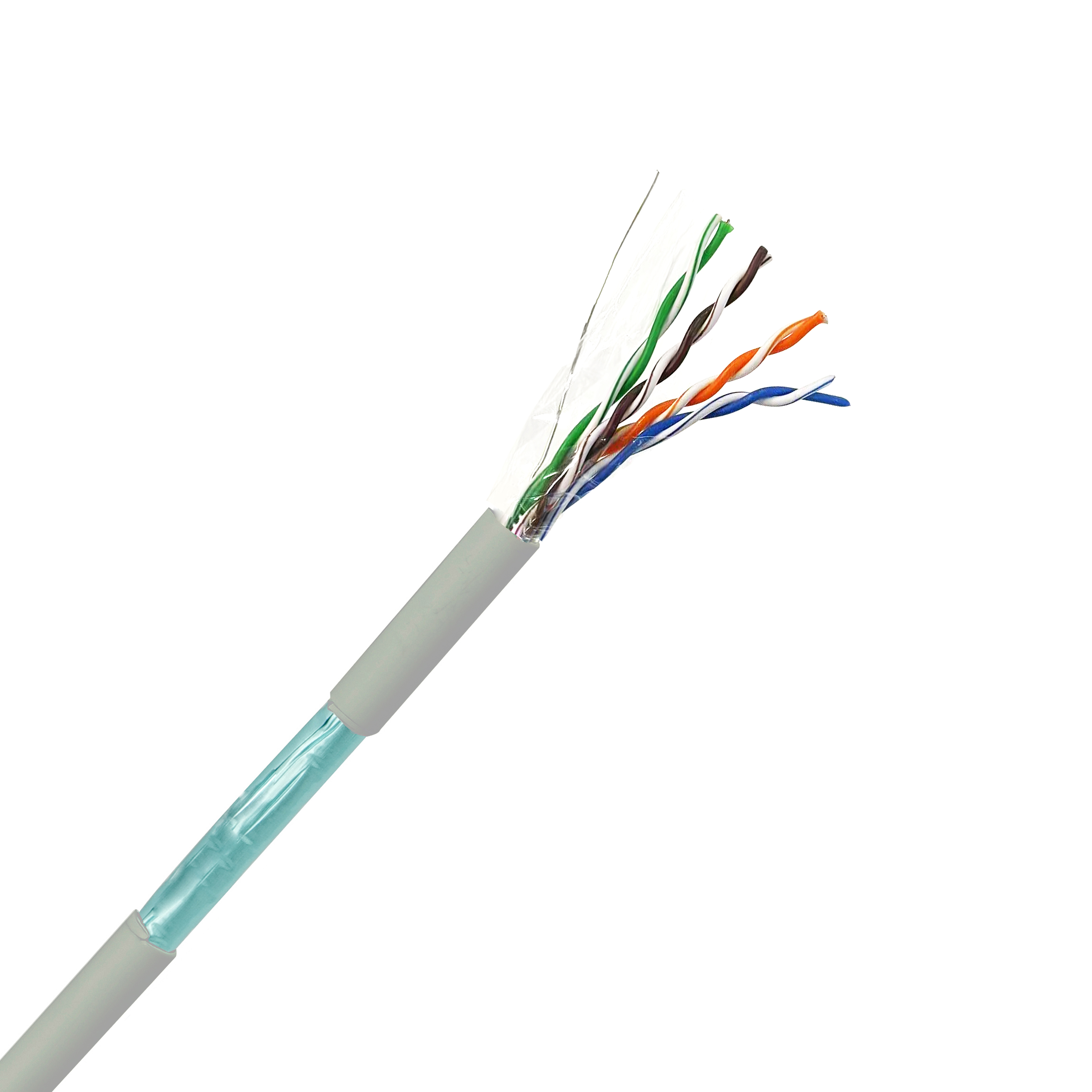 HsD -Câble monobrin Cat5e F/UTP - 4 paires Gris LSZH Eca AWG24 - 500m