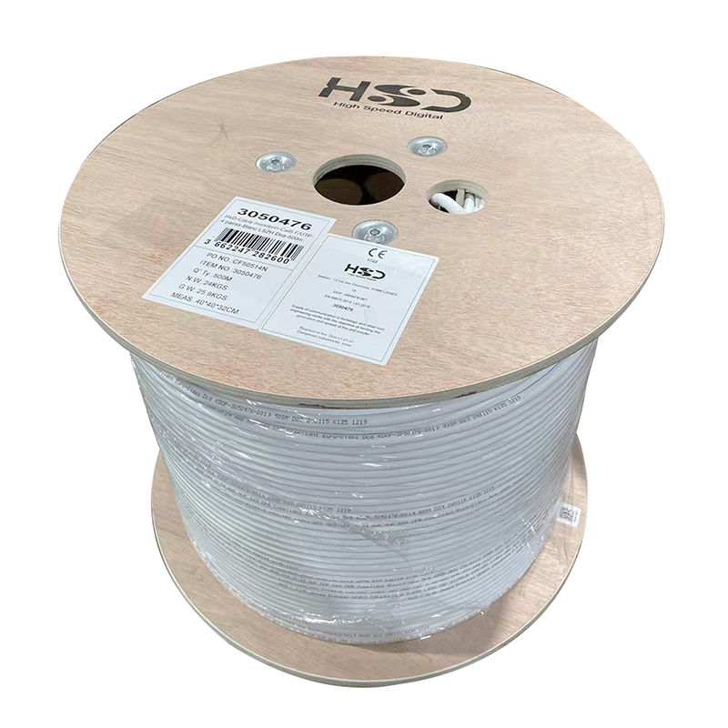 HsD - Câble monobrin - Cat6 F/UTP - 4 paires blanc LSZH Dca - 500m