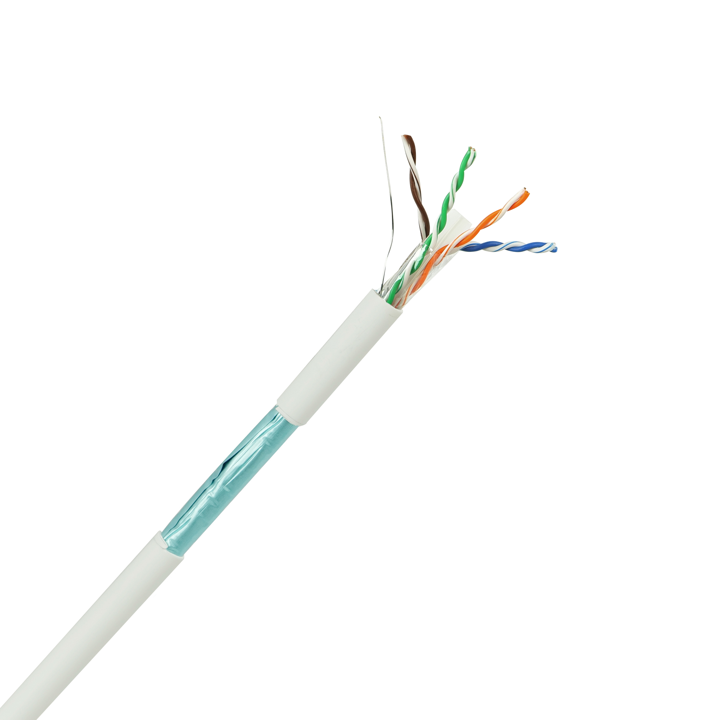 HsD - Câble monobrin - Cat6 F/UTP - 4 paires blanc LSZH Dca - 500m