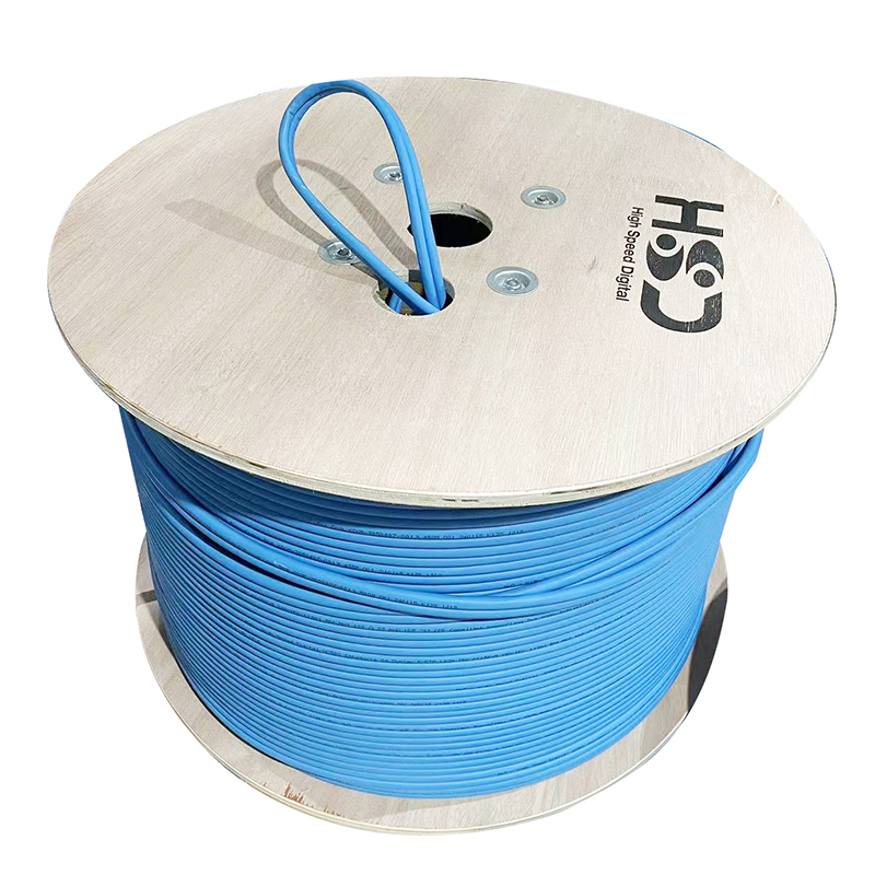 HsD - Câble monobrin - Cat6a F/FTP - 2x4 paires bleu LSZH Dca - 500m