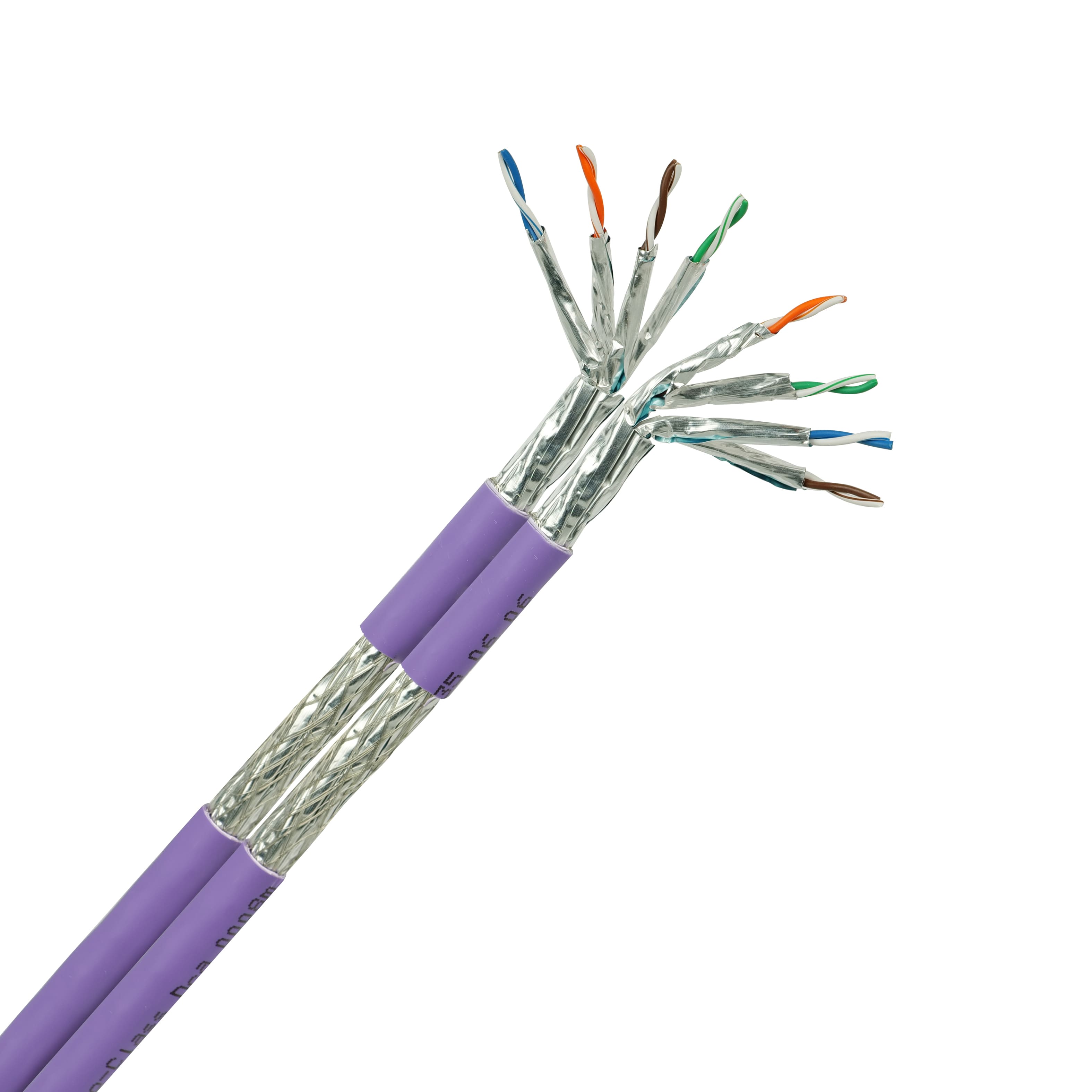 HsD - Câble monobrin - Cat7 S/FTP - 2x4 paires violet LSZH Dca - 500m