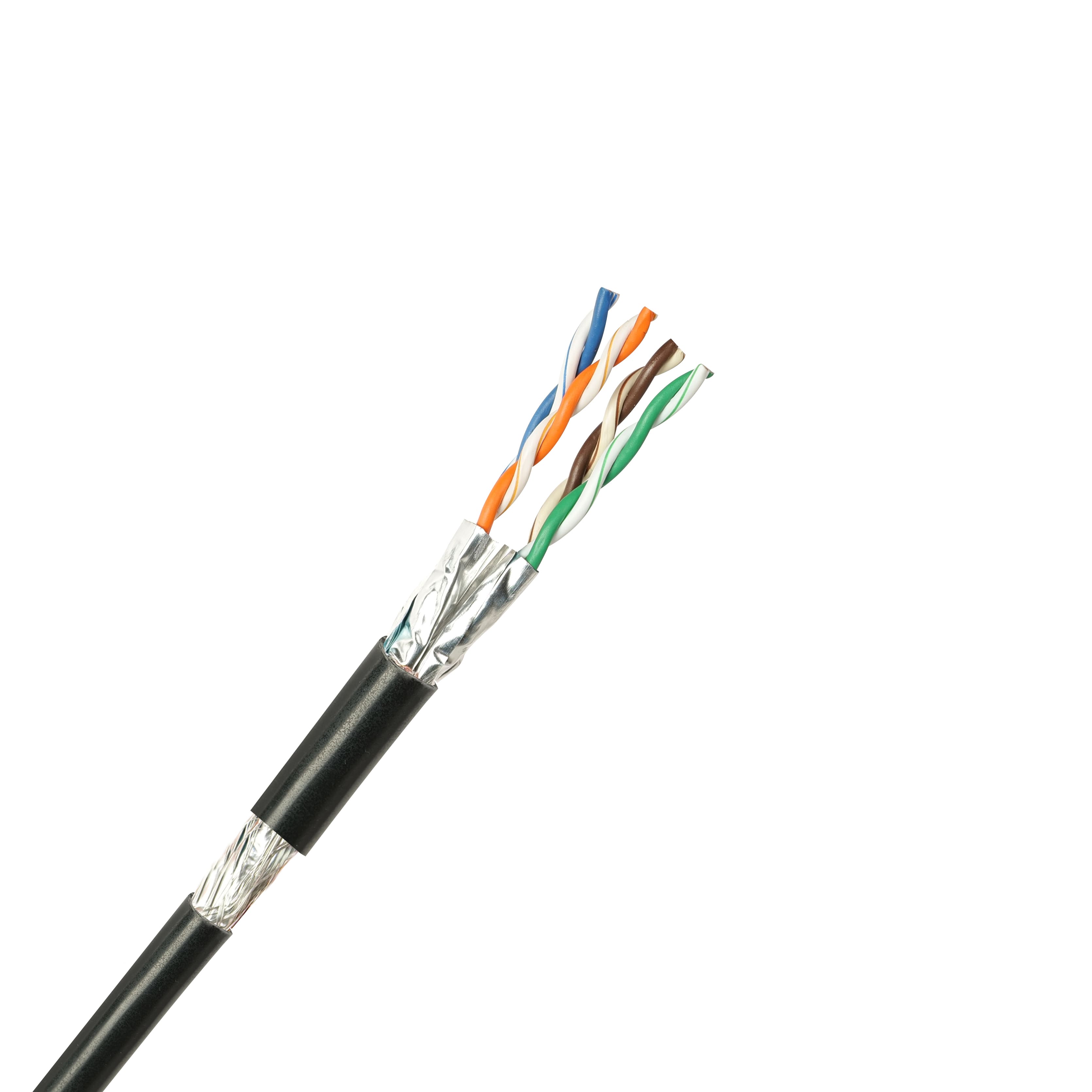 HsD - Câble monobrin - Cat7 S/FTP - 4 paires noir - gaine PE - 500m