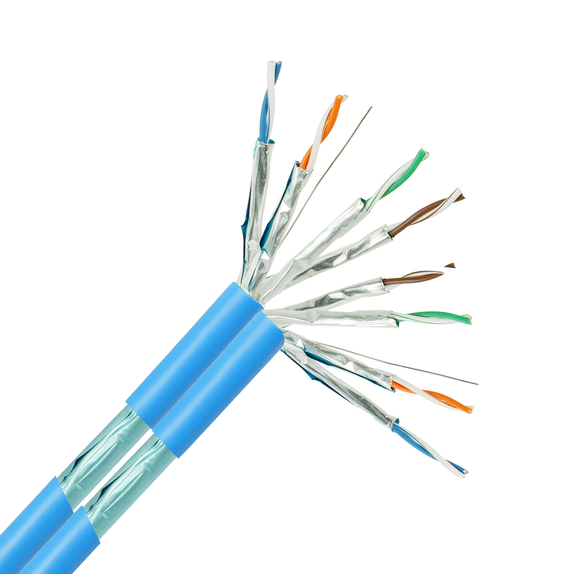 HsD - Câble monobrin - Cat6a F/FTP - 2x4 paires bleu LSZH Cca - 500m