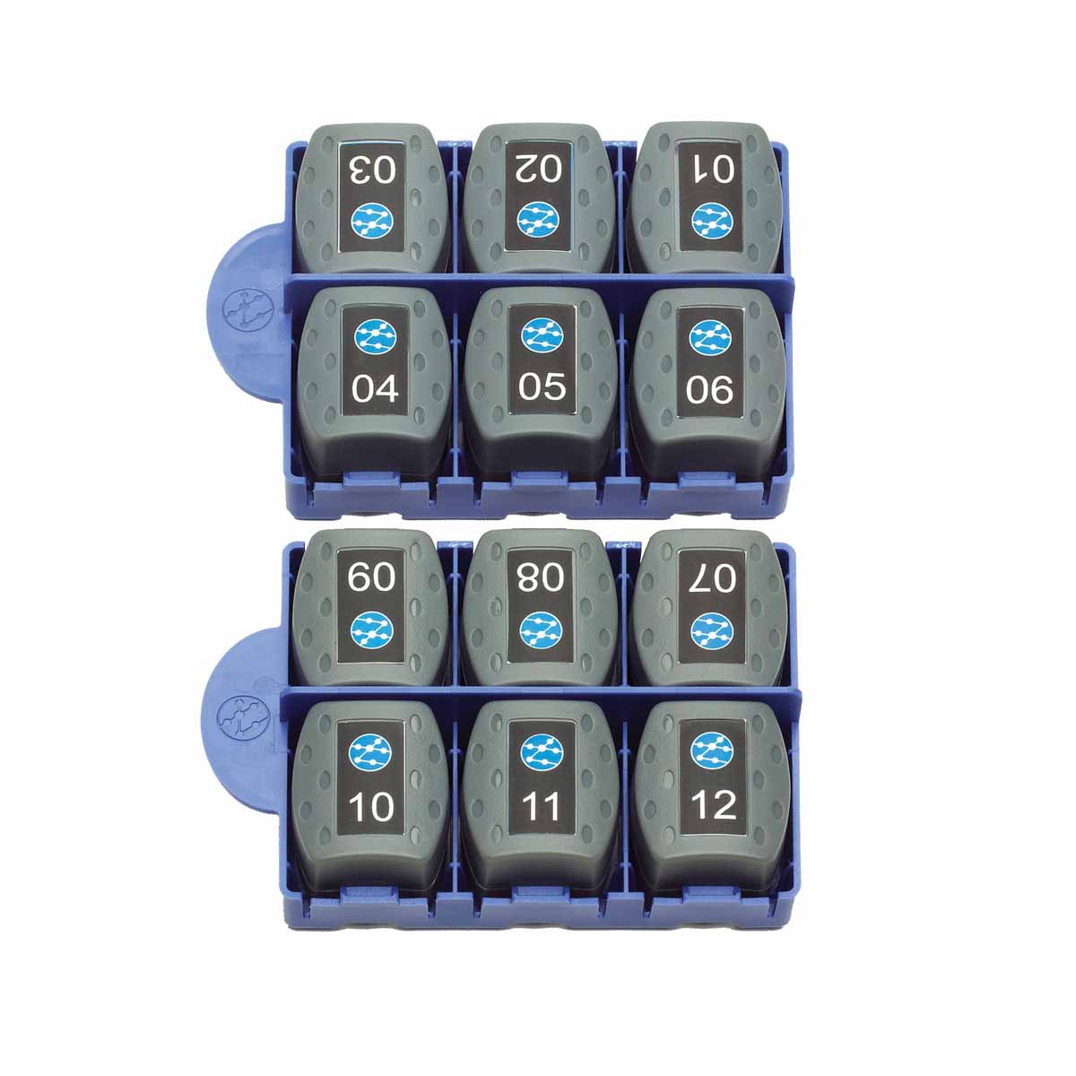 Kit 12 terminaisons RJ45 femelles numérotées (1-12) pour VDV II