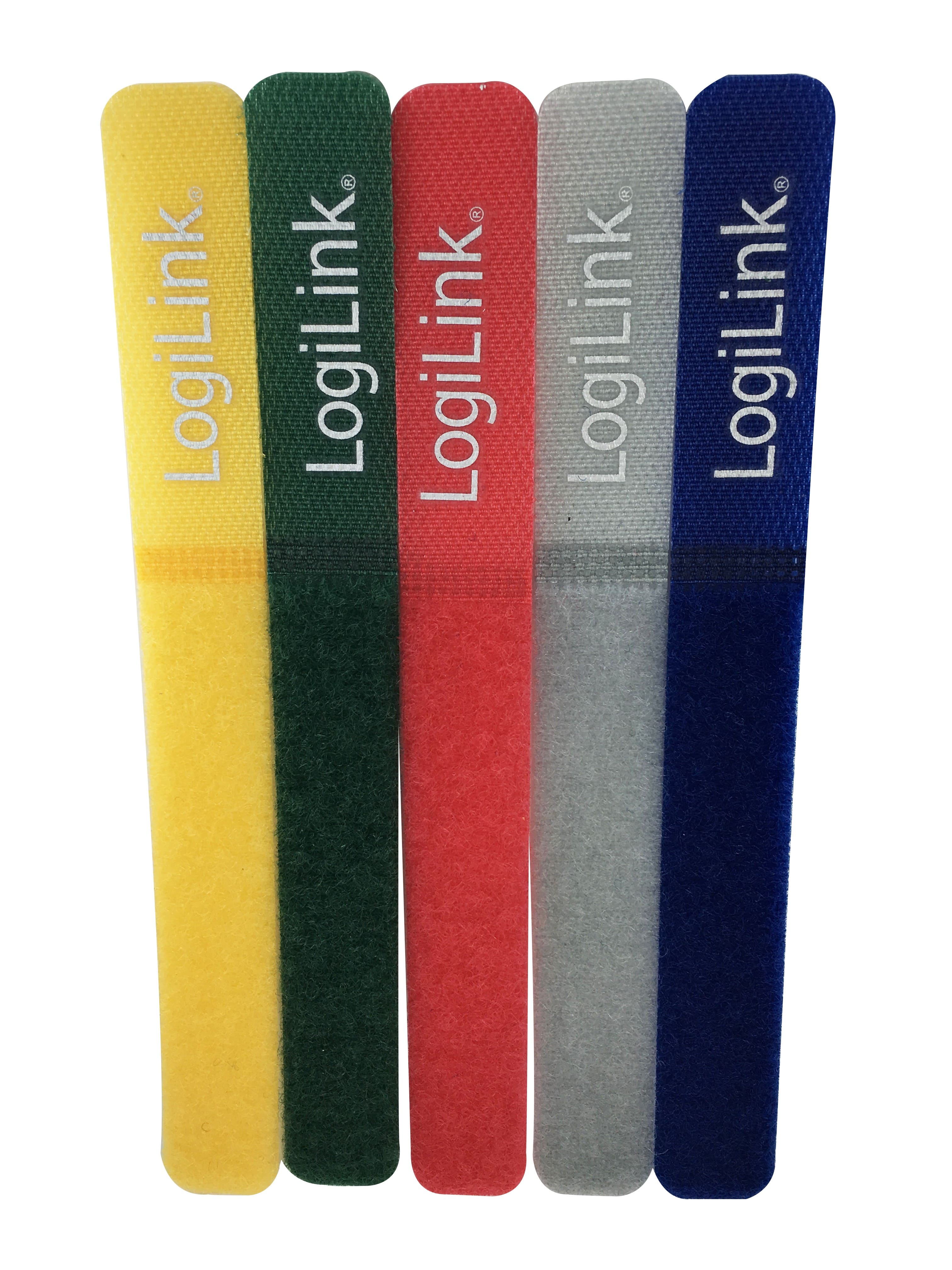 Lien auto-agrippant - 5 couleurs de 20cm (lot de 5)