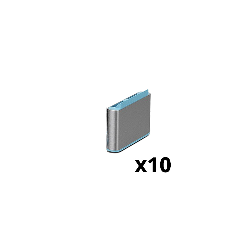 Bloqueurs de port USB Type C (sans clé) - pack de 10 - Bleu