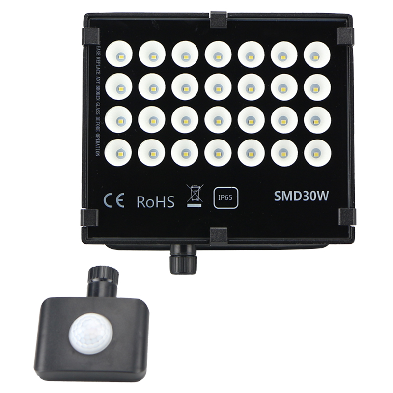 Projecteur LED PROLAMP® extra plat "HAWAI" 30W - 3000°K - Noir