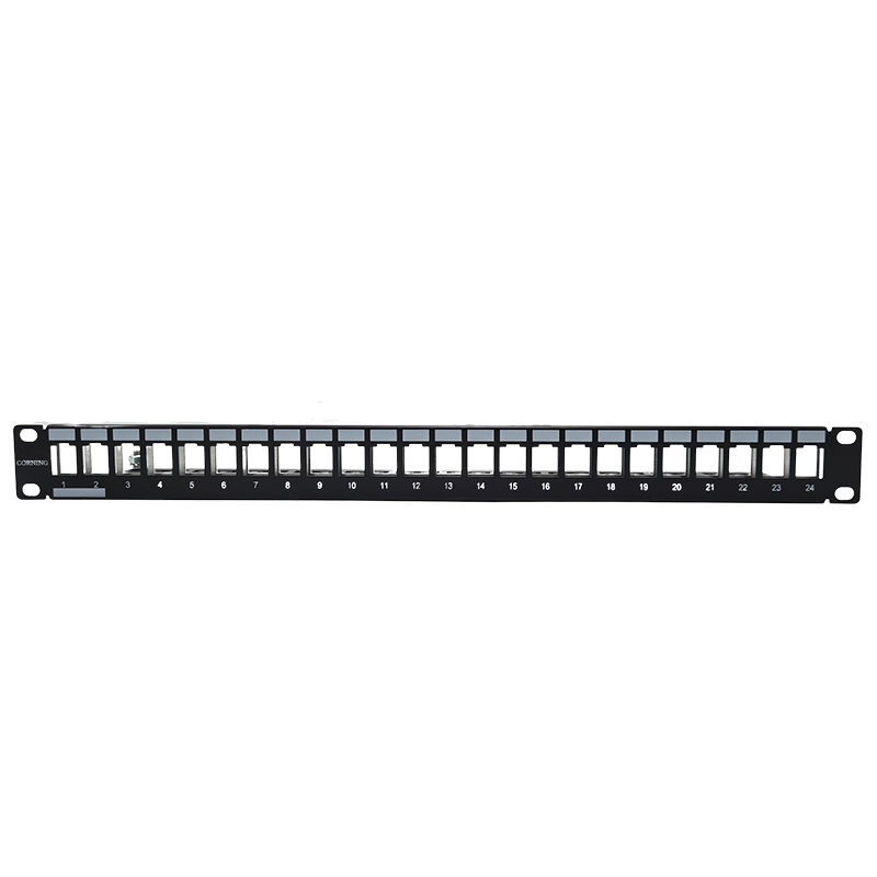 CORNING 3M - Panneau 24 ports 1U alu noir RJ45 - non équipé