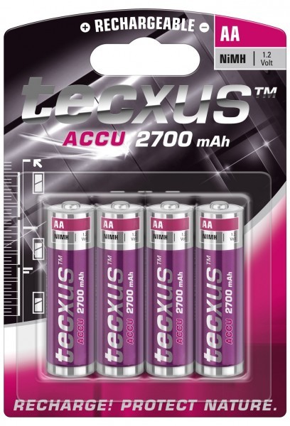 Batteries Ni MH professionnelles LR6 - 1.2V - 2700mAh - par 4 =>SM565