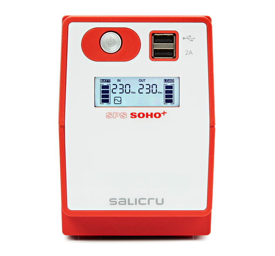 SALICRU - SPS 850 SOHO+ Onduleur 850VA 4 prises IEC LCD 2xUSB
