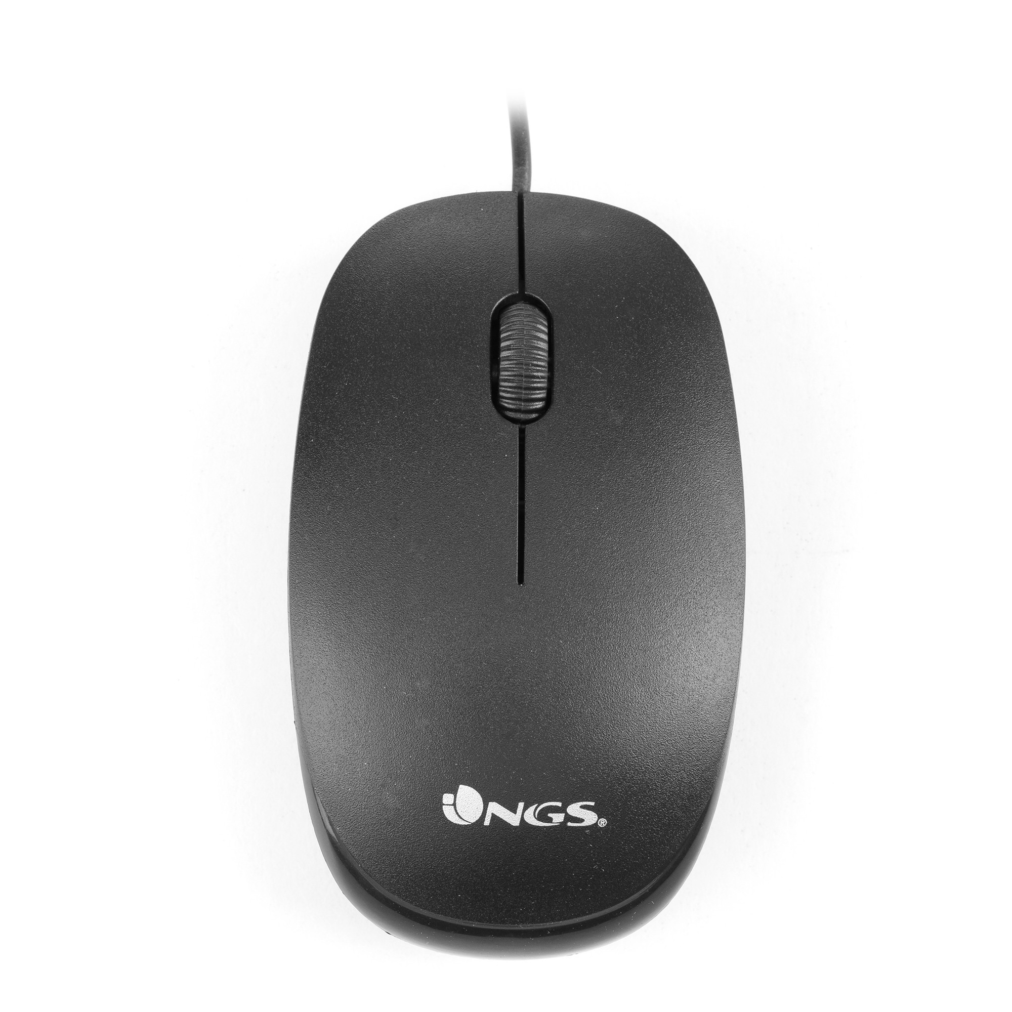 NGS - Souris optique filaire 2 bout+mol noire - USB - 1000dpi - FLAME