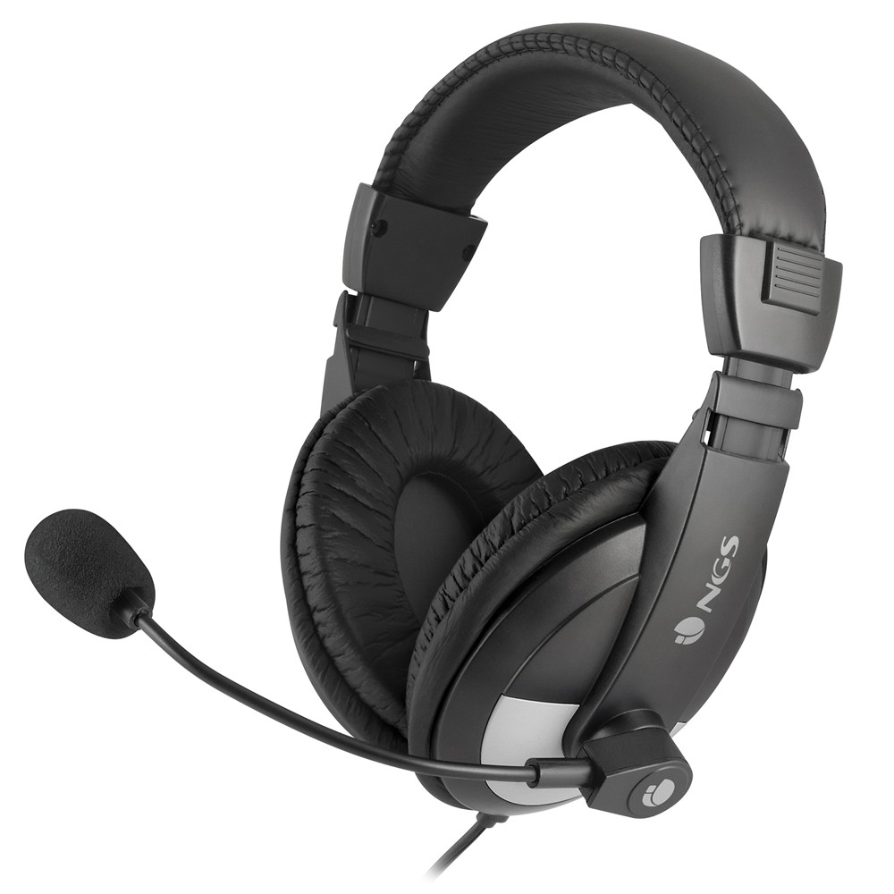 Micro casque enveloppant  PC Noir - 2 jack audio, réglage volume- NGS