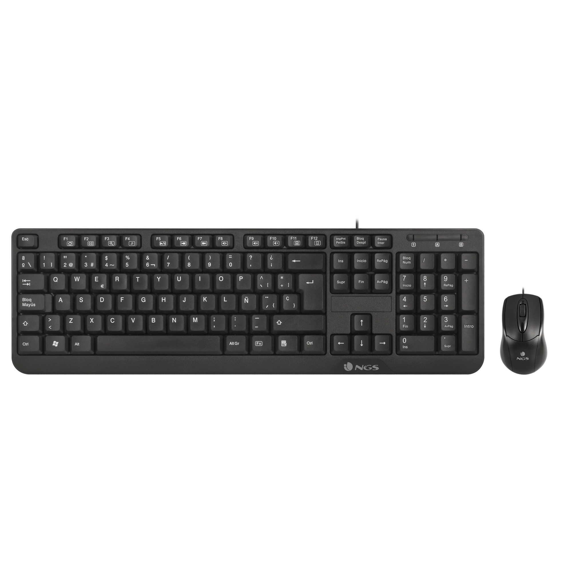 NGS - KIT clavier souris filaire USB 1.4m - noir - COCOAKITFRENCH