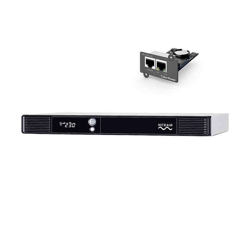 NITRAM - Onduleur rack Elite Value 600VA 360W RM1U + carte RMCard 205
