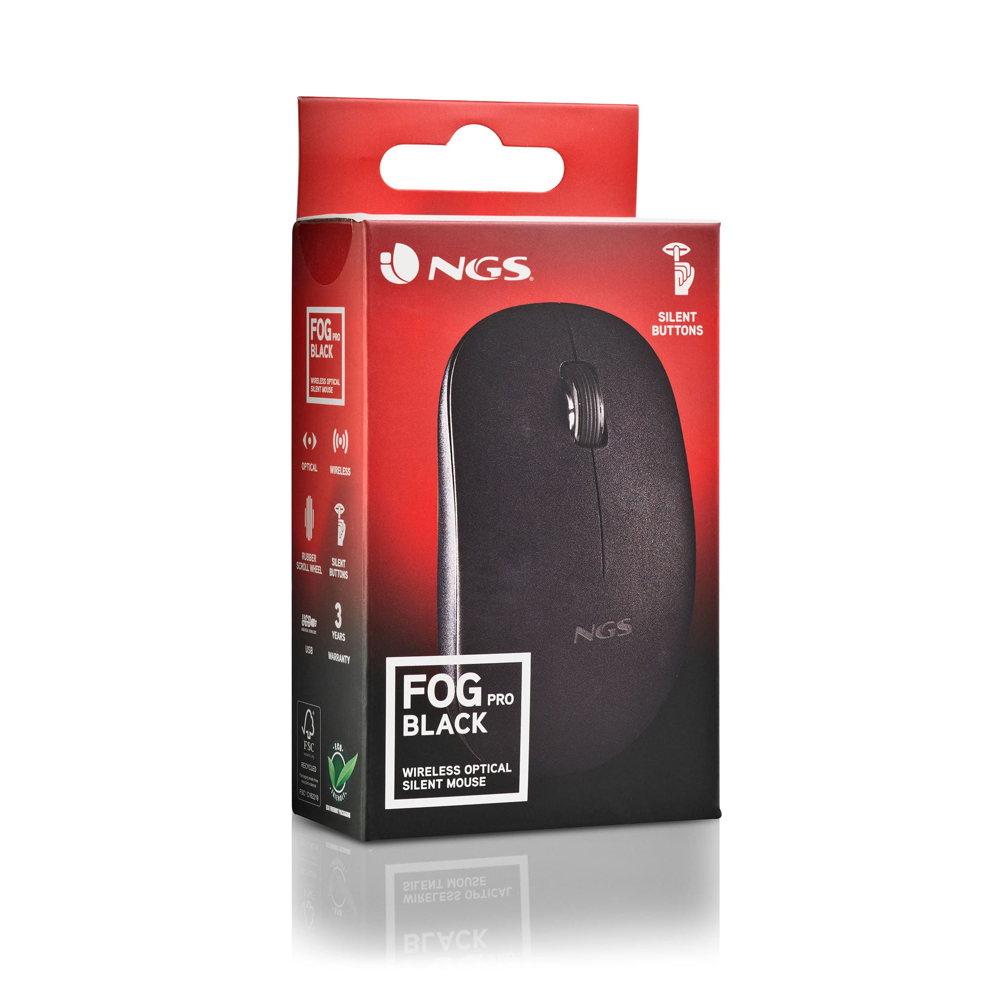 NGS - Souris 2 bout+mol sans-fil (2.4GHz) 1000dpi - FOGPROBLACK