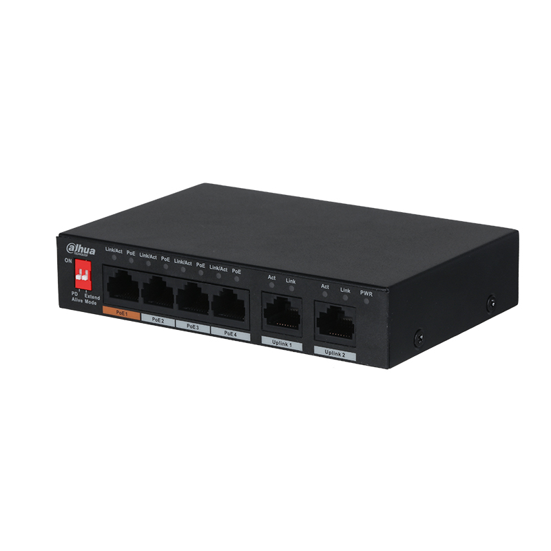 DAHUA - PFS3006-4ET-60 - Switch 6 ports - 4 ports PoE 60w