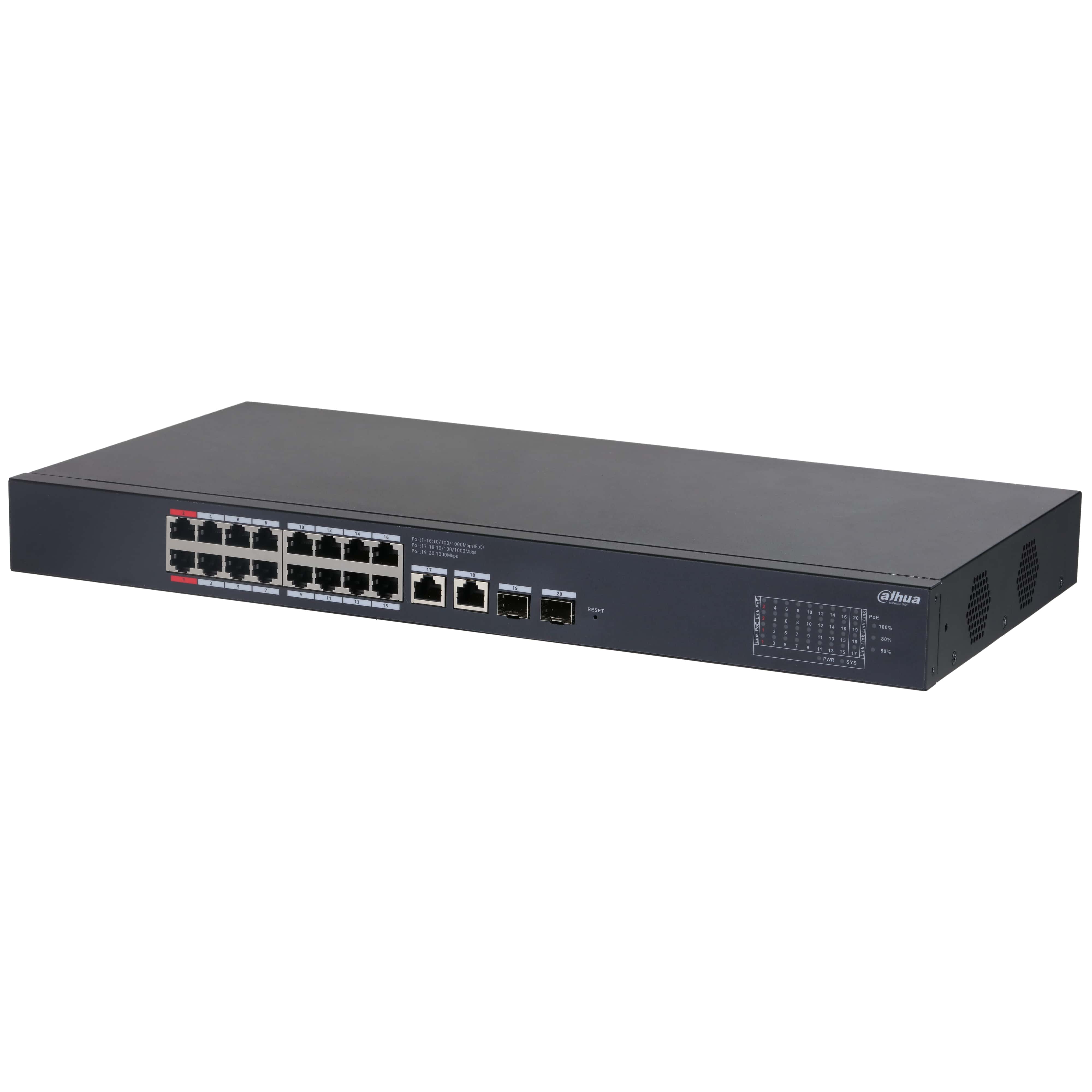 DAHUA- CS4220-16GT-240 - Switch manageable - 20 canaux - 16 ports POE