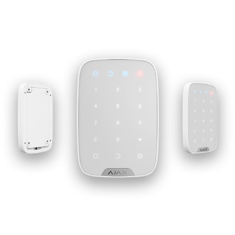 AJAX - Clavier tactile sans fil + lecteur de badges - Blanc