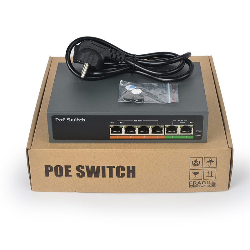 UPTEC - Switch PoE 4ports 65W 100Mb 100m-10Mb 250m +2P 100Mb EOL