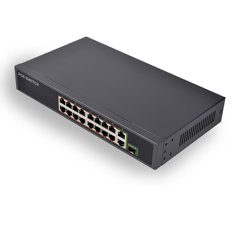 UPTEC - Switch PoE 16P 250W 100Mb 100m/10Mb 250m+2P Gb+1xSFP EOL
