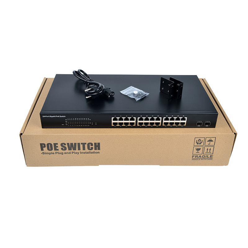 UPTEC - Switch PoE 24 ports 370W - 1Gbit 100m + 2 ports SFP EOL