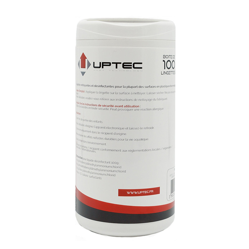 UPTEC - Boite de 100 lingettes désinfectantes virucides - NPR