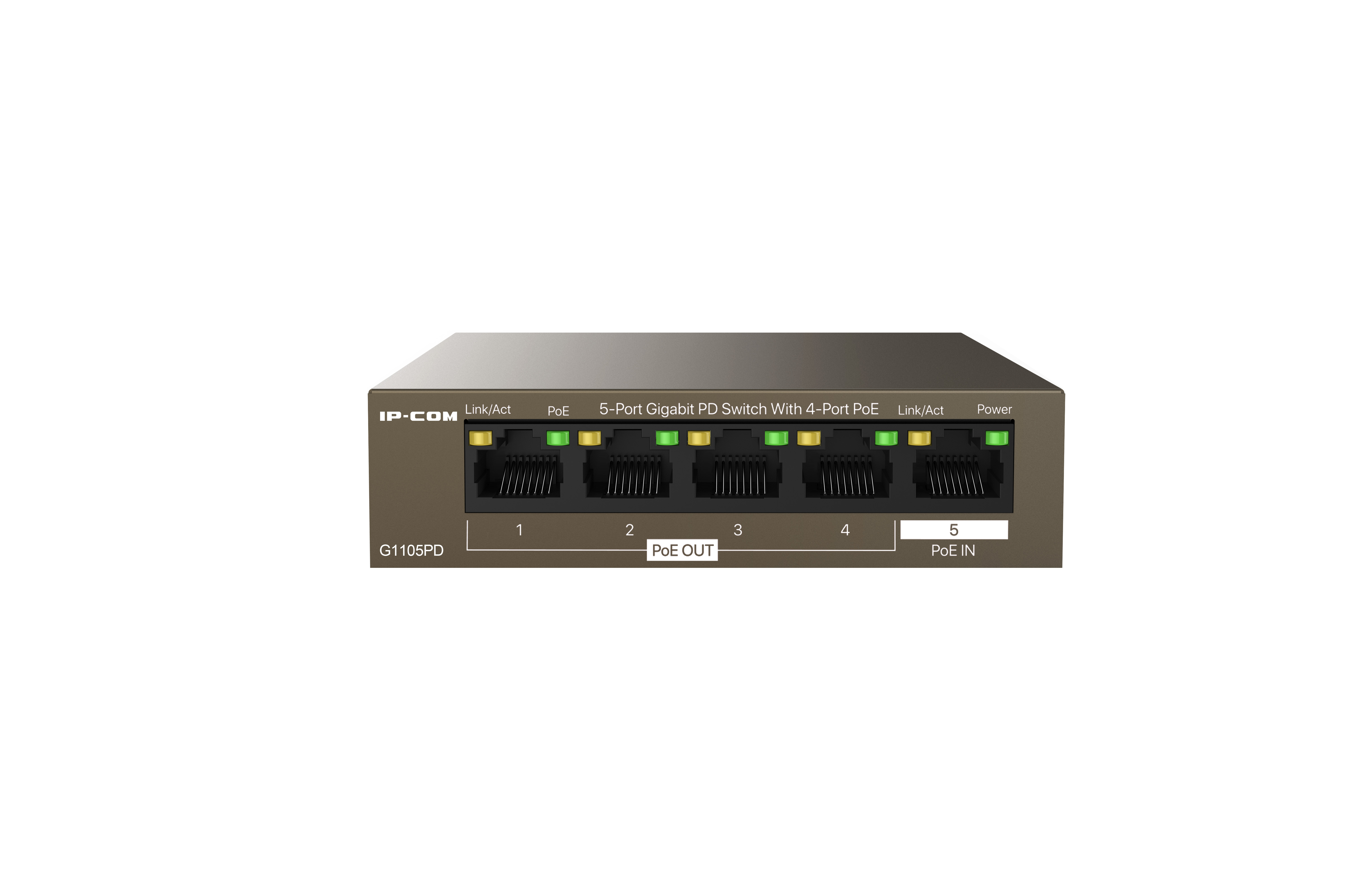 IP-COM - G1105PD - Switch 5 ports Gigabit dont 4 PoE 30W Alim POE IN