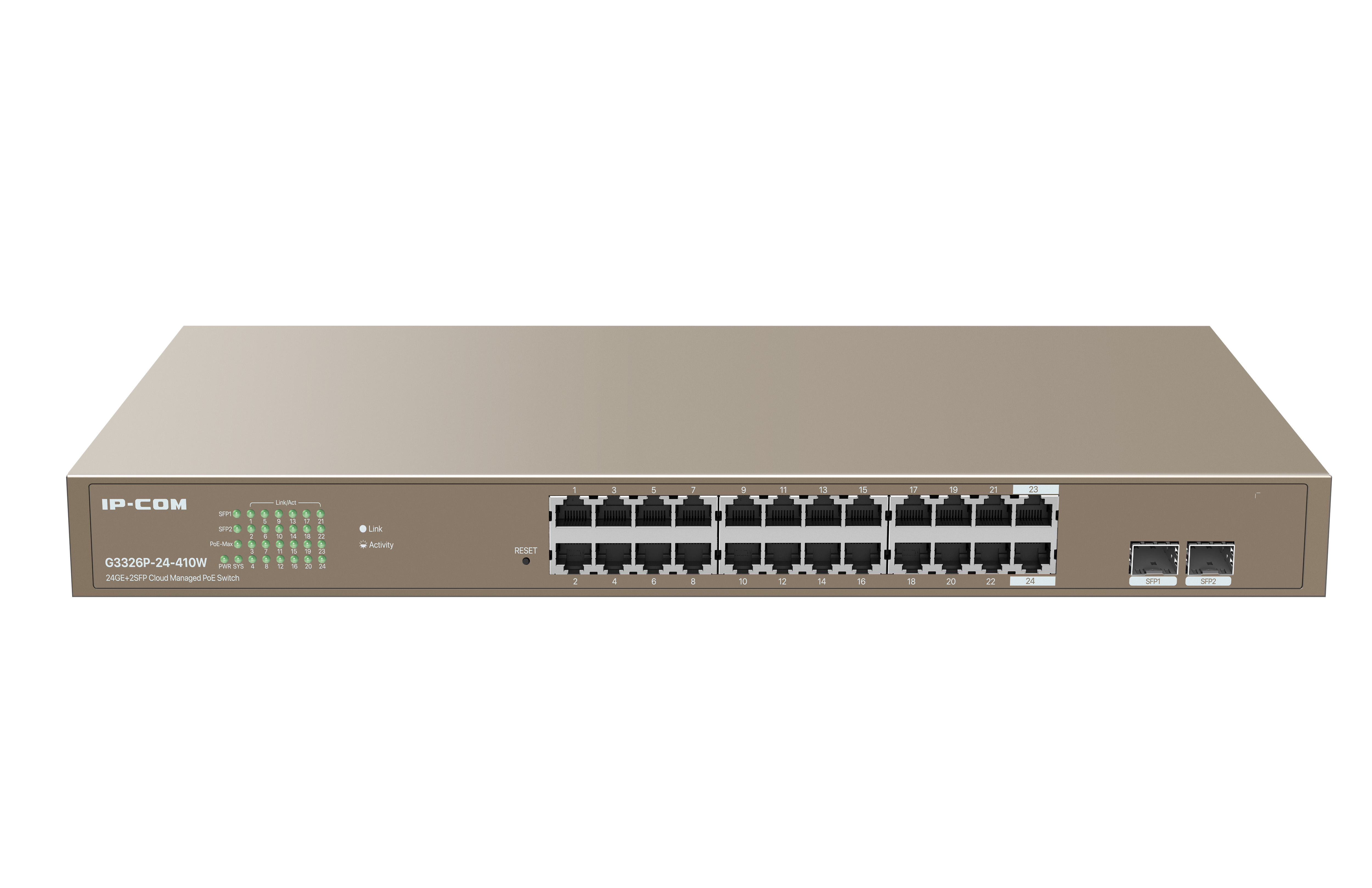 IP-COM - G3326P - Switch 24 ports Gigabit PoE 410W + 2 ports SFP