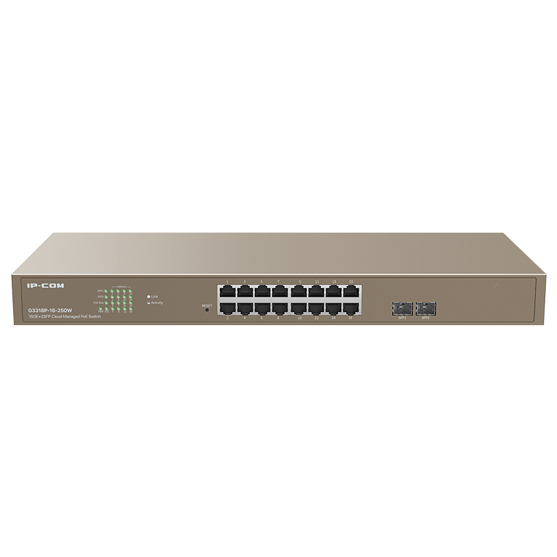 IP-COM - G3318P - Switch 16 ports Gigabit PoE 250W + 2 ports SFP