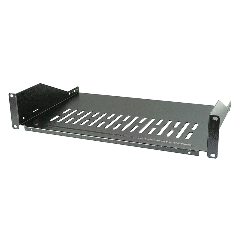 Etagère 19" 2U noire Prof 400 mm - Charge 25 Kg