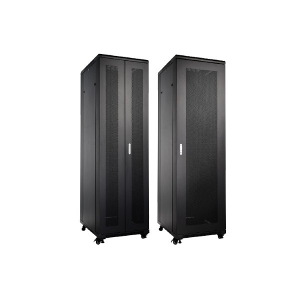 UPTEC - Baie 19" 12U 600x1000 Portes AV perforée, AR double perf -EOL