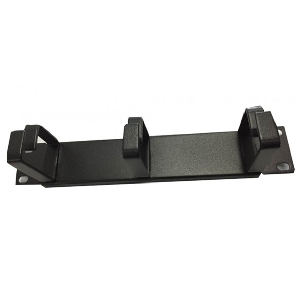 UPTEC - Passe câbles noir 10" en métal - 3 anneaux