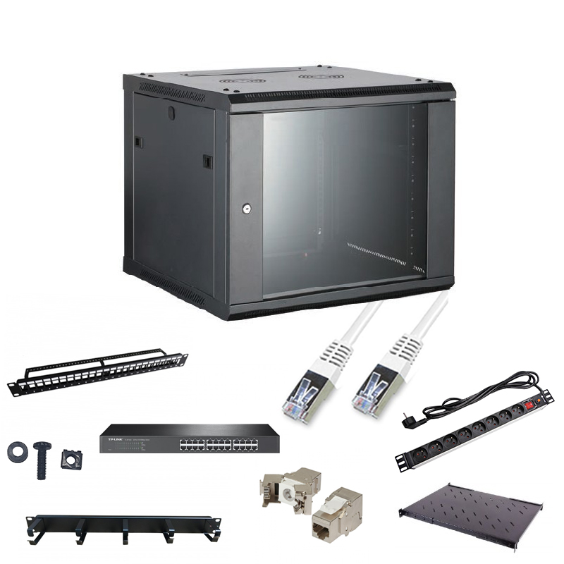 Solution 19" 9U Equipé 24 ports Catégorie 6