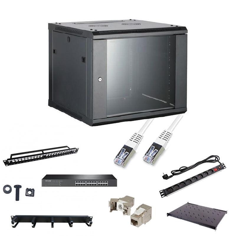 Solution 19" 12U Equipé 24 ports Catégorie 6