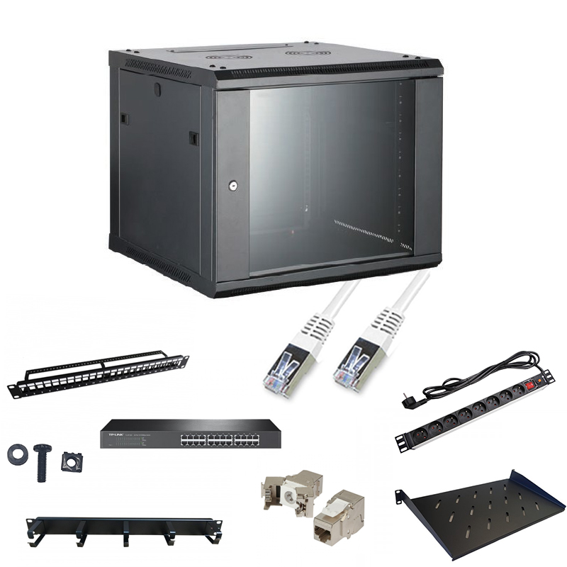 Solution 19" 15U Equipé 24 ports Catégorie 6