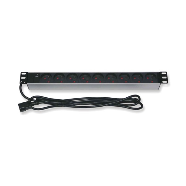 UPTEC - PDU 19" 1U multiprises 9 prises - voyant LED - Fiche C14