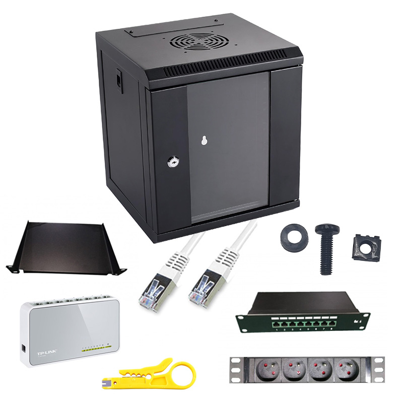 Solution Coffret 10" 6U équipé 8 RJ45 CAT6