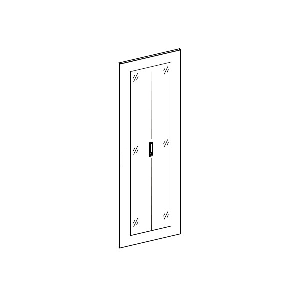 UPTEC - Porte double vitrée avec serrure pour baie 42U larg 1000 -EOL