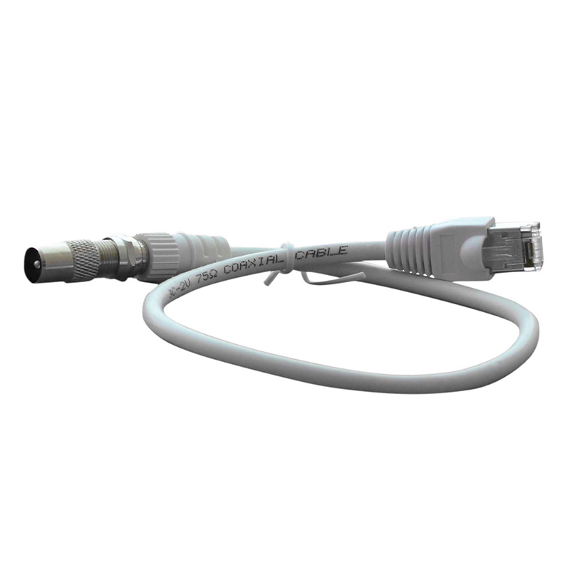 UPTEC Cordon TV symétriseur Balun RJ45 / Fiche F 0.40m + adaptat. EOL