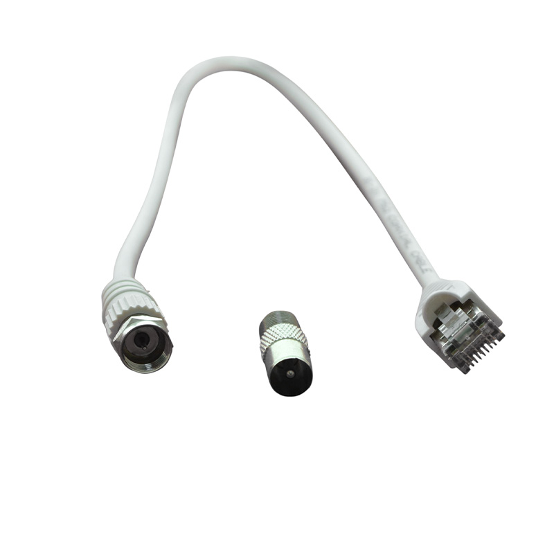 UPTEC Cordon TV symétriseur Balun RJ45 / Fiche F 0.40m + adaptat. NPR