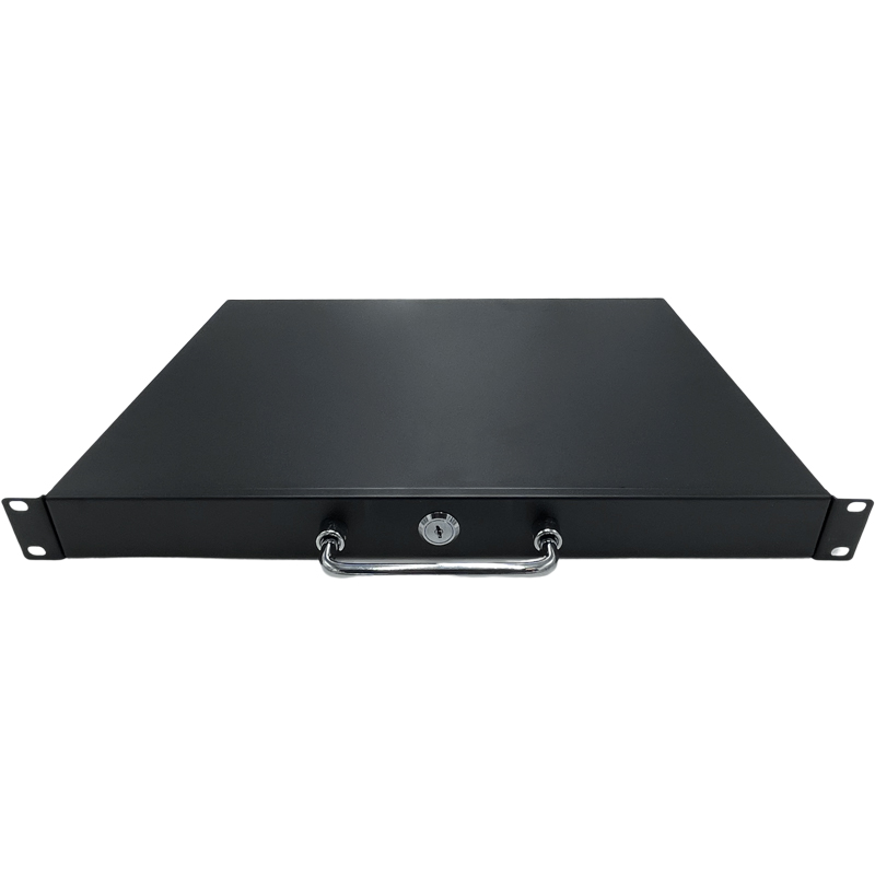 UPTEC - Tiroir de rangement 19" avec serrure - 1U - Noir - NPR